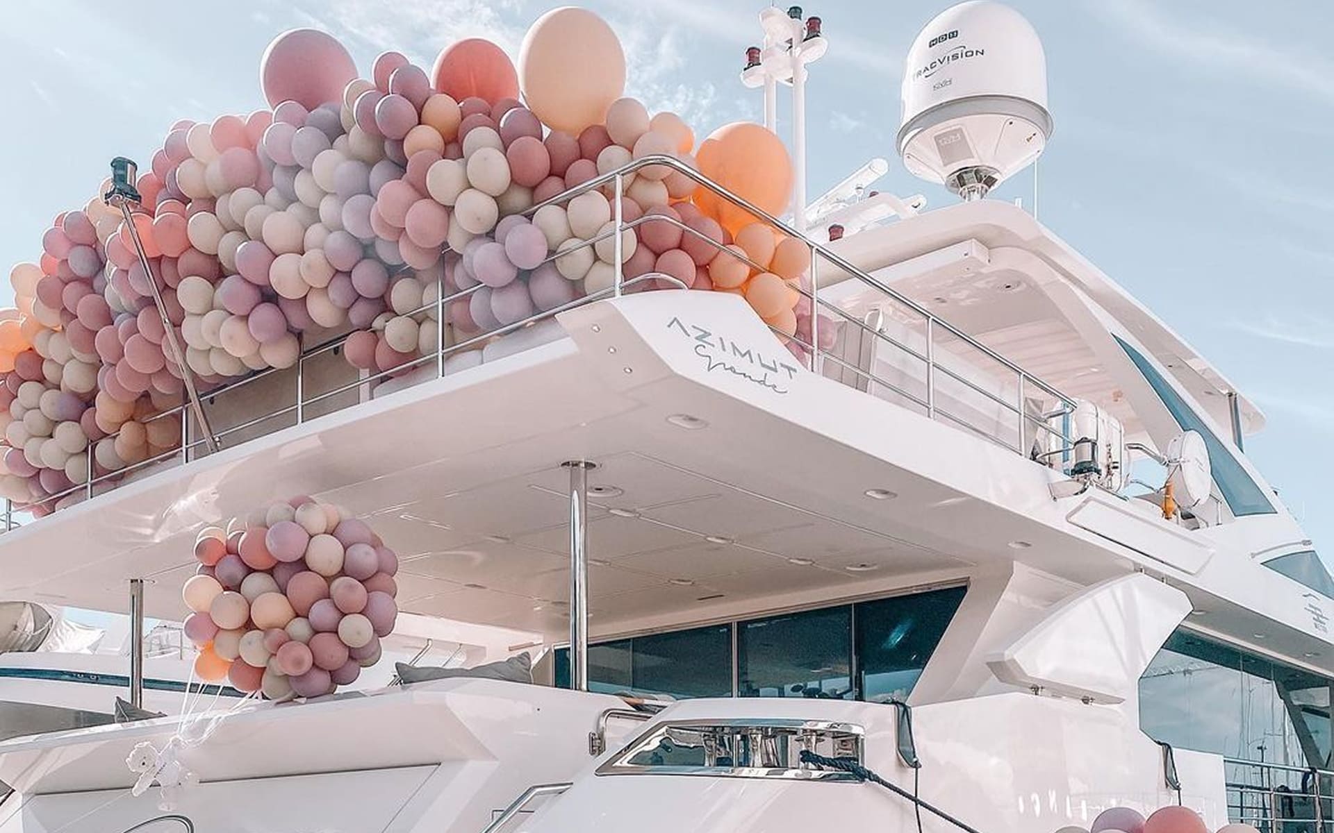 Floral arrangements and elegant tables on luxury Dubai yacht